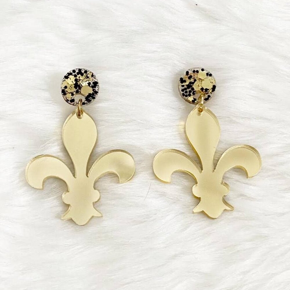 ⚜️ Gold Fleur De Lis Dangles – Handmade in New Orleans